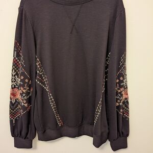 Knox Rose Charcoal Knit Top